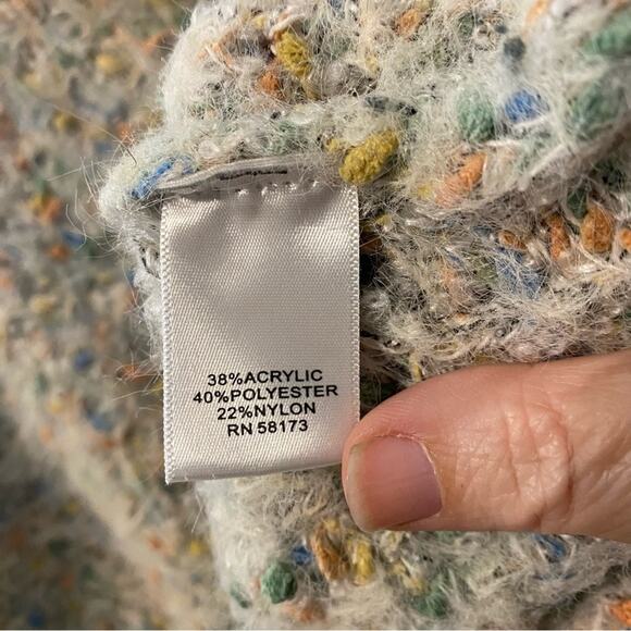 Raga Cozy Multicolor Knit Sweater whimsical comfort small cream fuzzy soft - Picture 2 of 10